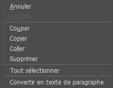 Menu contextuel